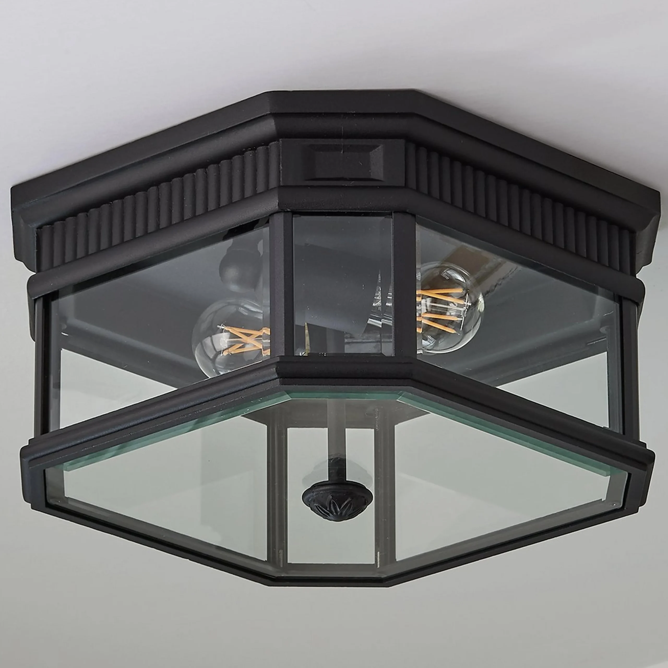 Fluted Trim Flush Mount Ceiling Light