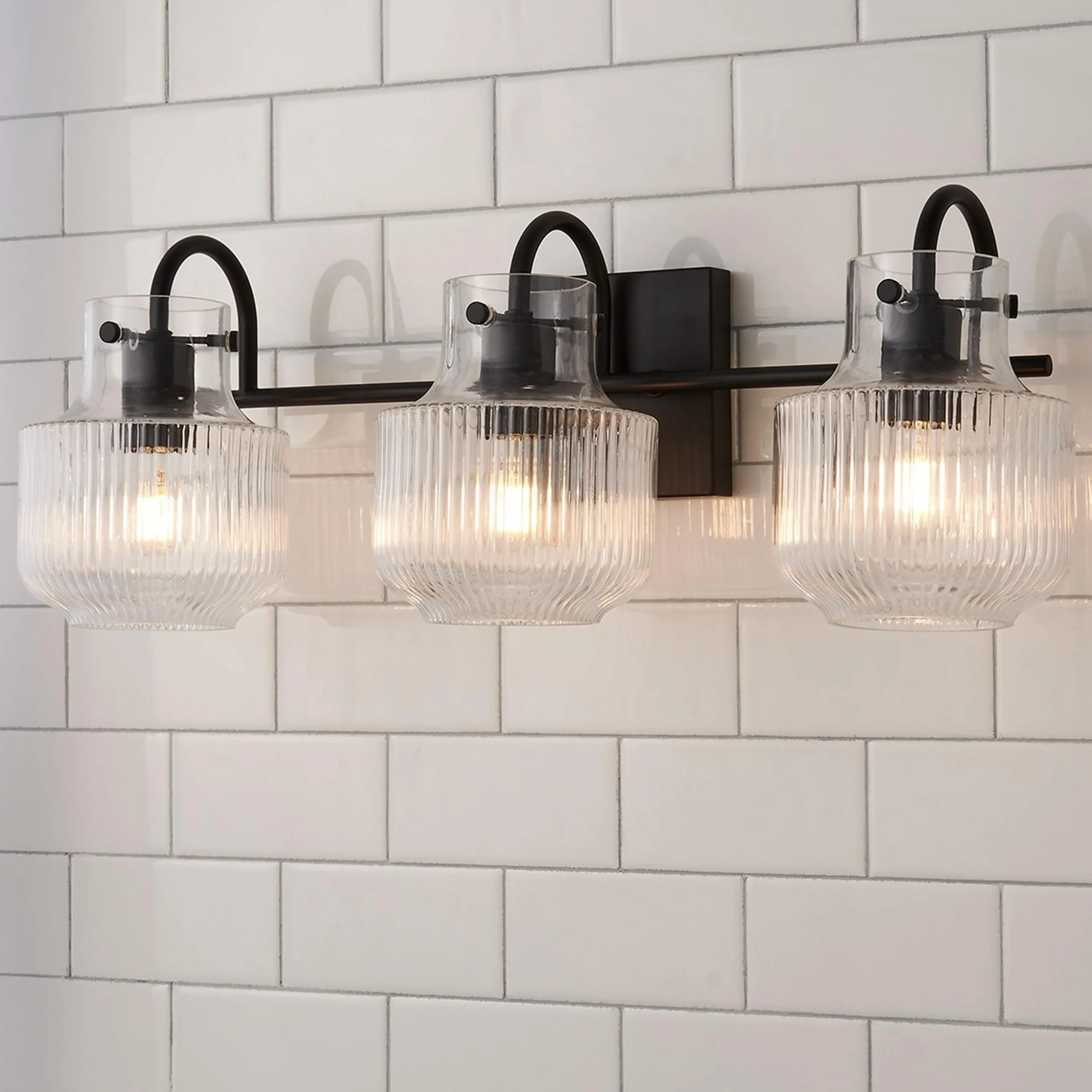 Fluted Tulip Vanity Light - 3 Light