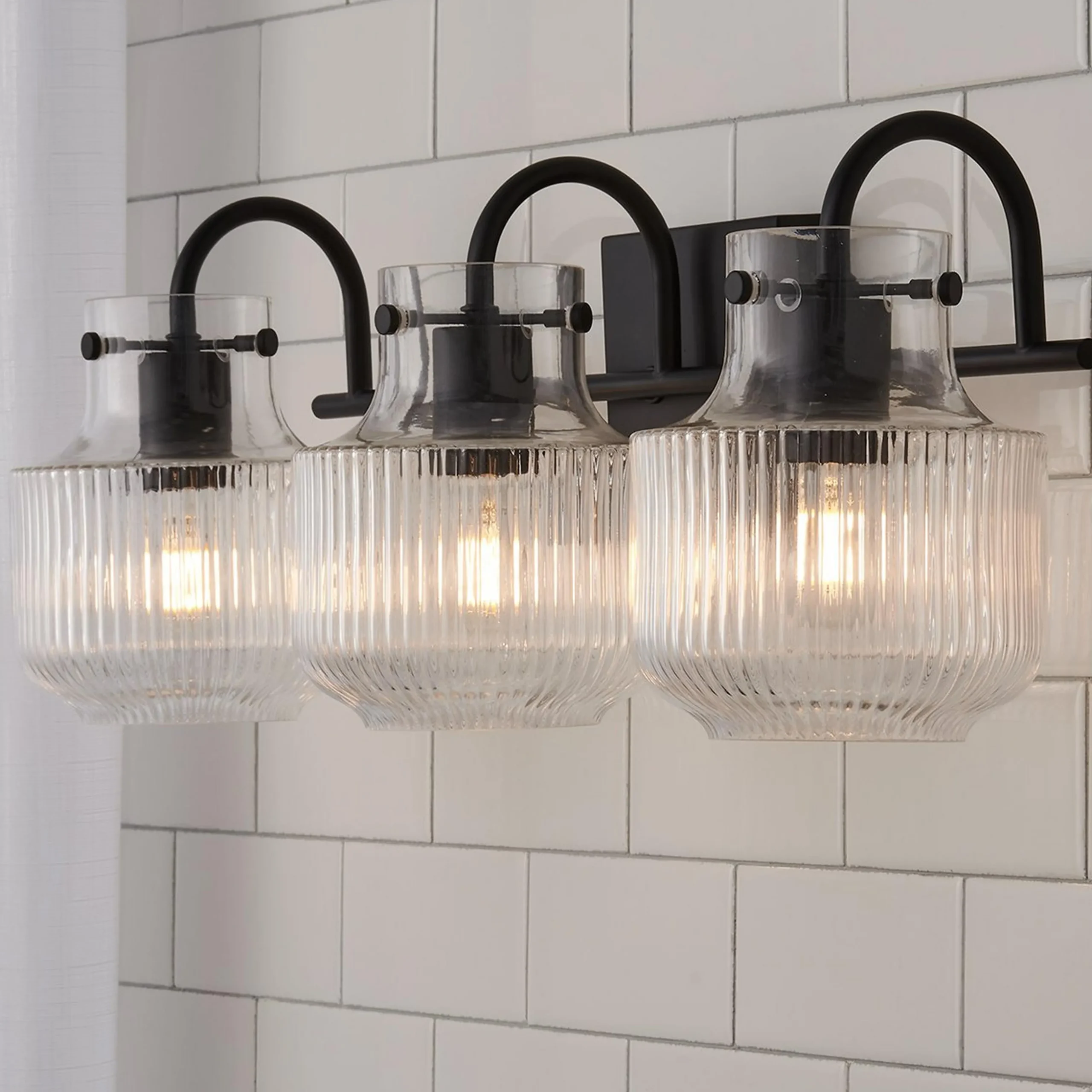 Fluted Tulip Vanity Light - 3 Light