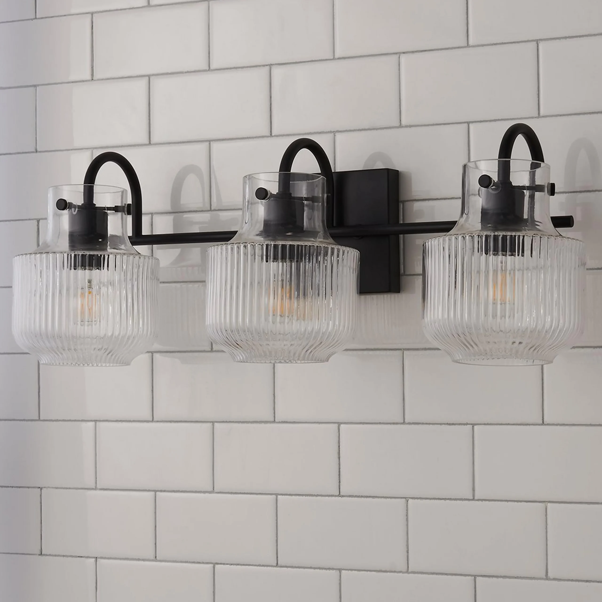 Fluted Tulip Vanity Light - 3 Light