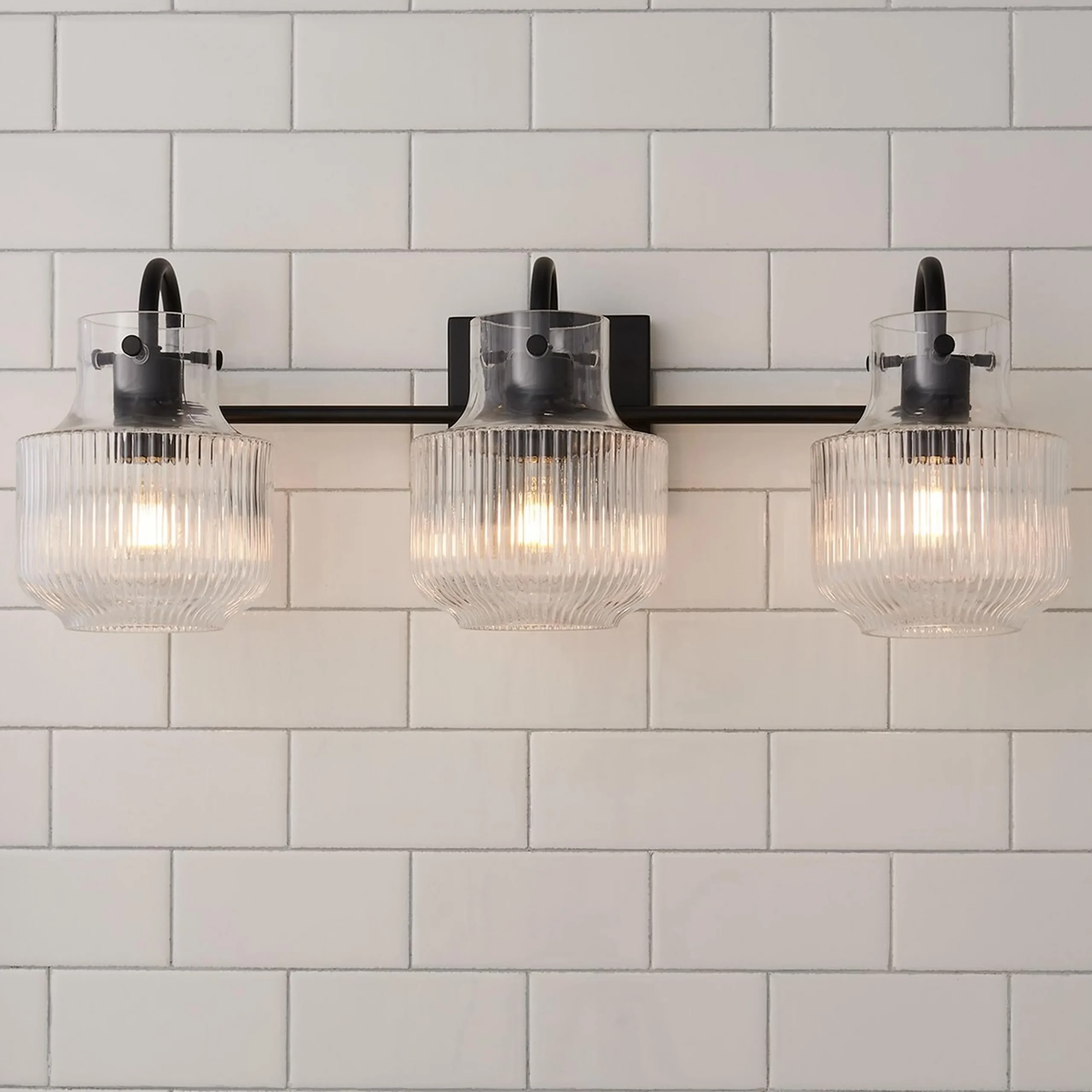 Fluted Tulip Vanity Light - 3 Light