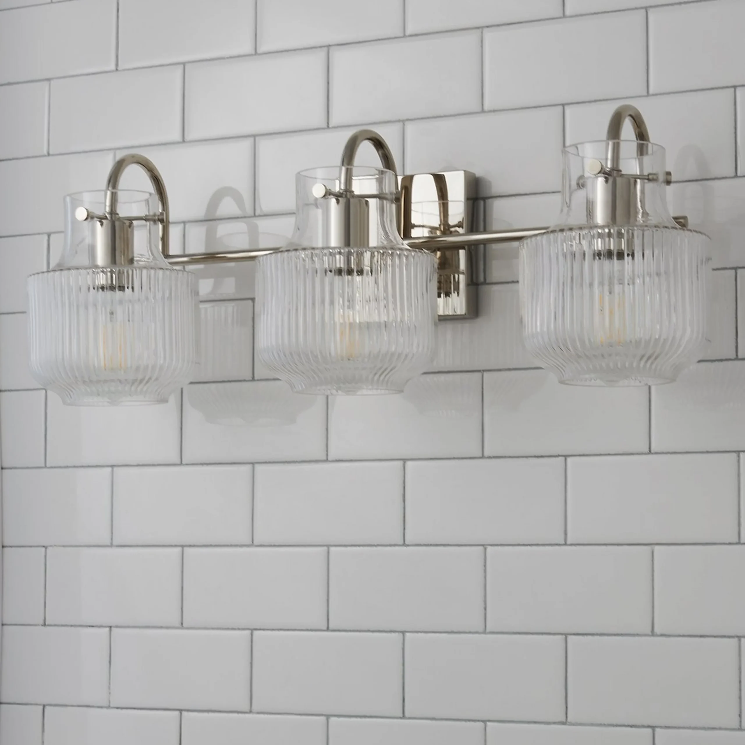 Fluted Tulip Vanity Light - 3 Light