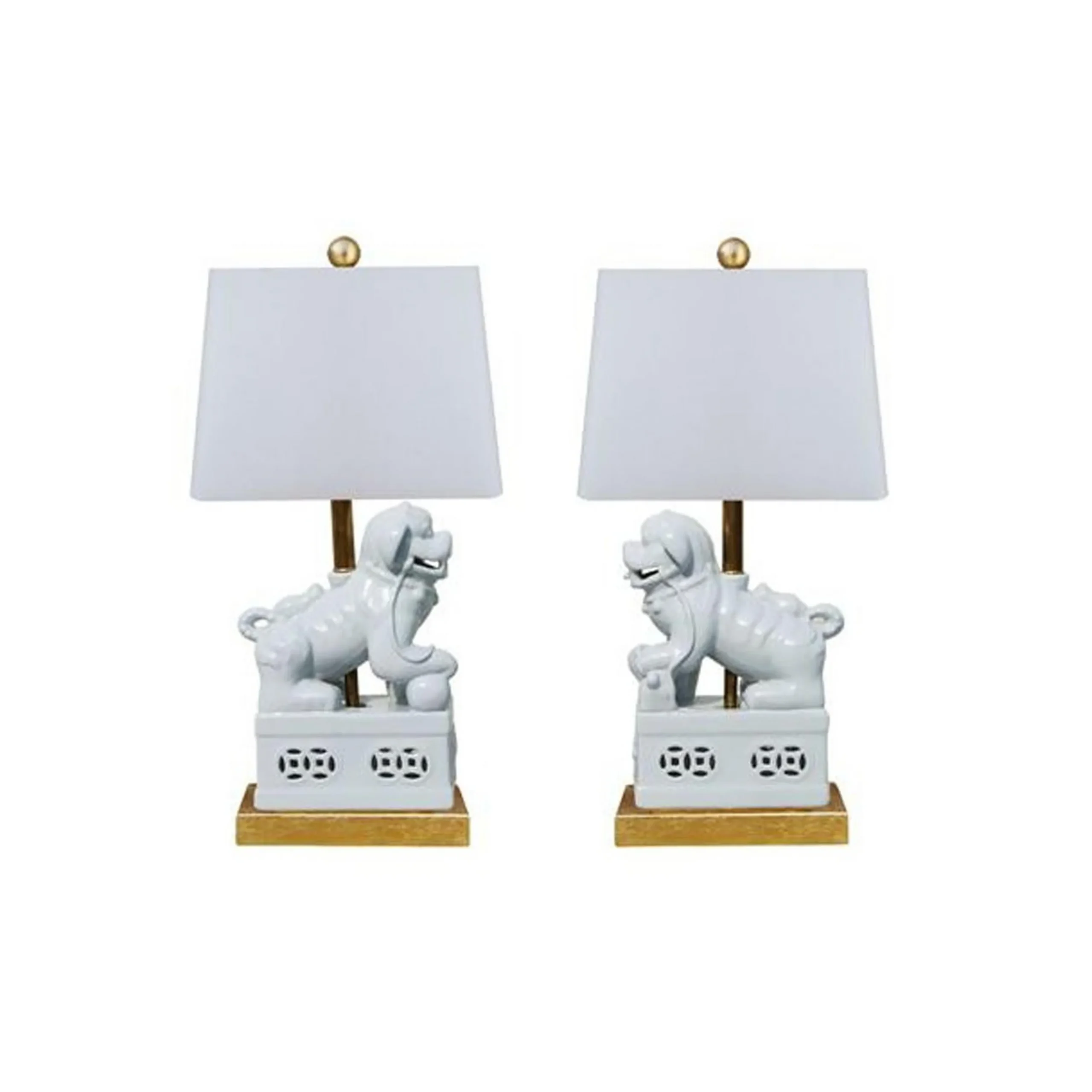 Foo Dog Lamps - Pair