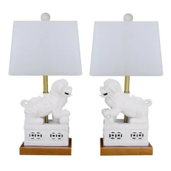 Foo Dog Lamps - Pair