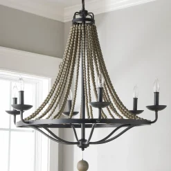 French Country Driftwood Chandelier - 6 Light
