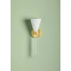 Frosted Plume Bath Sconce