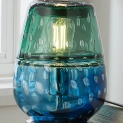 Fused Jewel Tone Art Glass Table Light