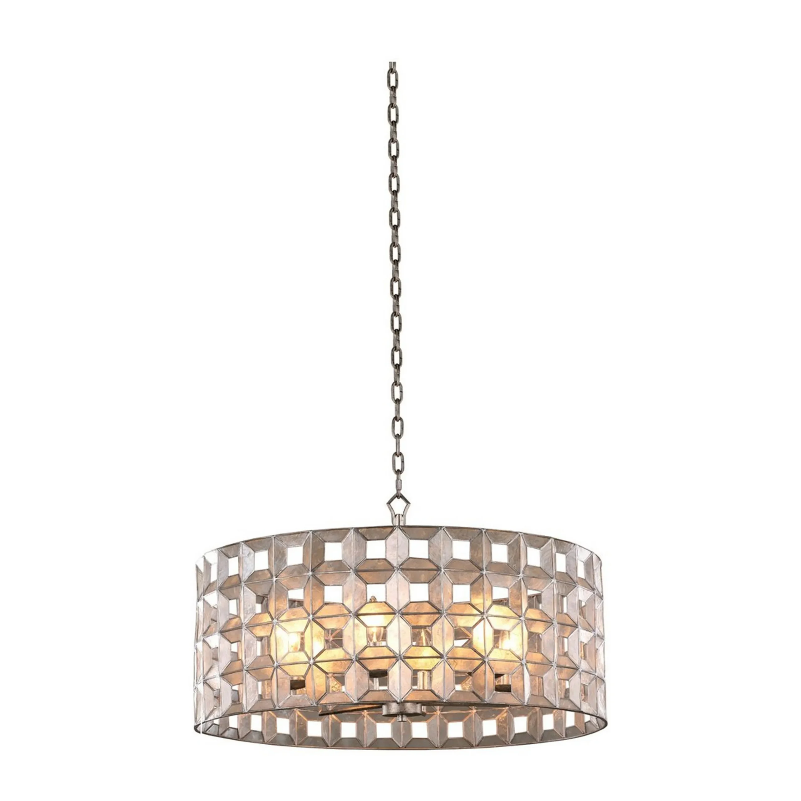 Geo Capiz Shell Chandelier - Large