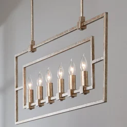 Geometric Double Frame Linear Chandelier