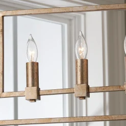 Geometric Double Frame Linear Chandelier