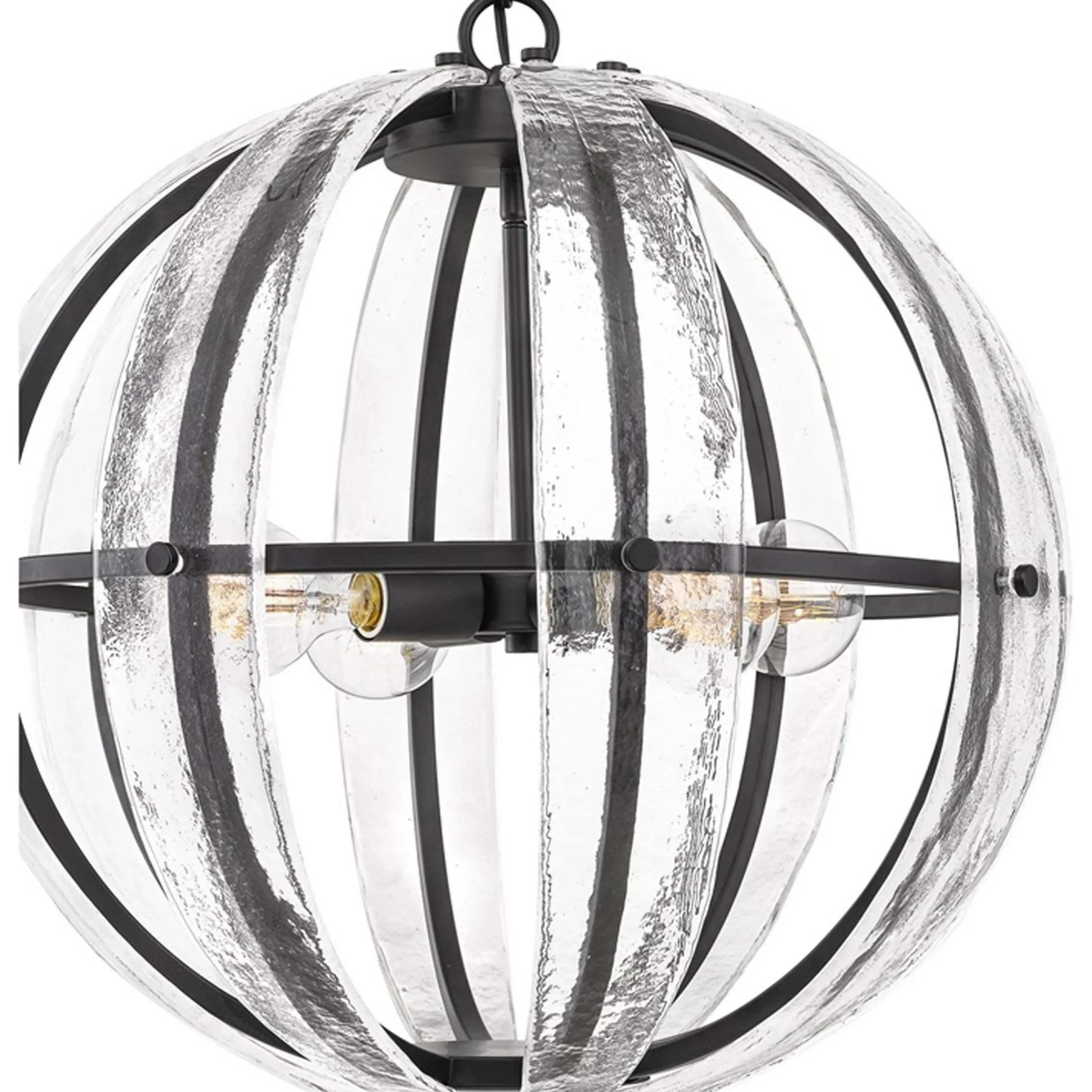 Glass Layered Sphere Chandelier
