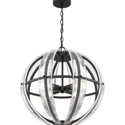 Glass Layered Sphere Chandelier