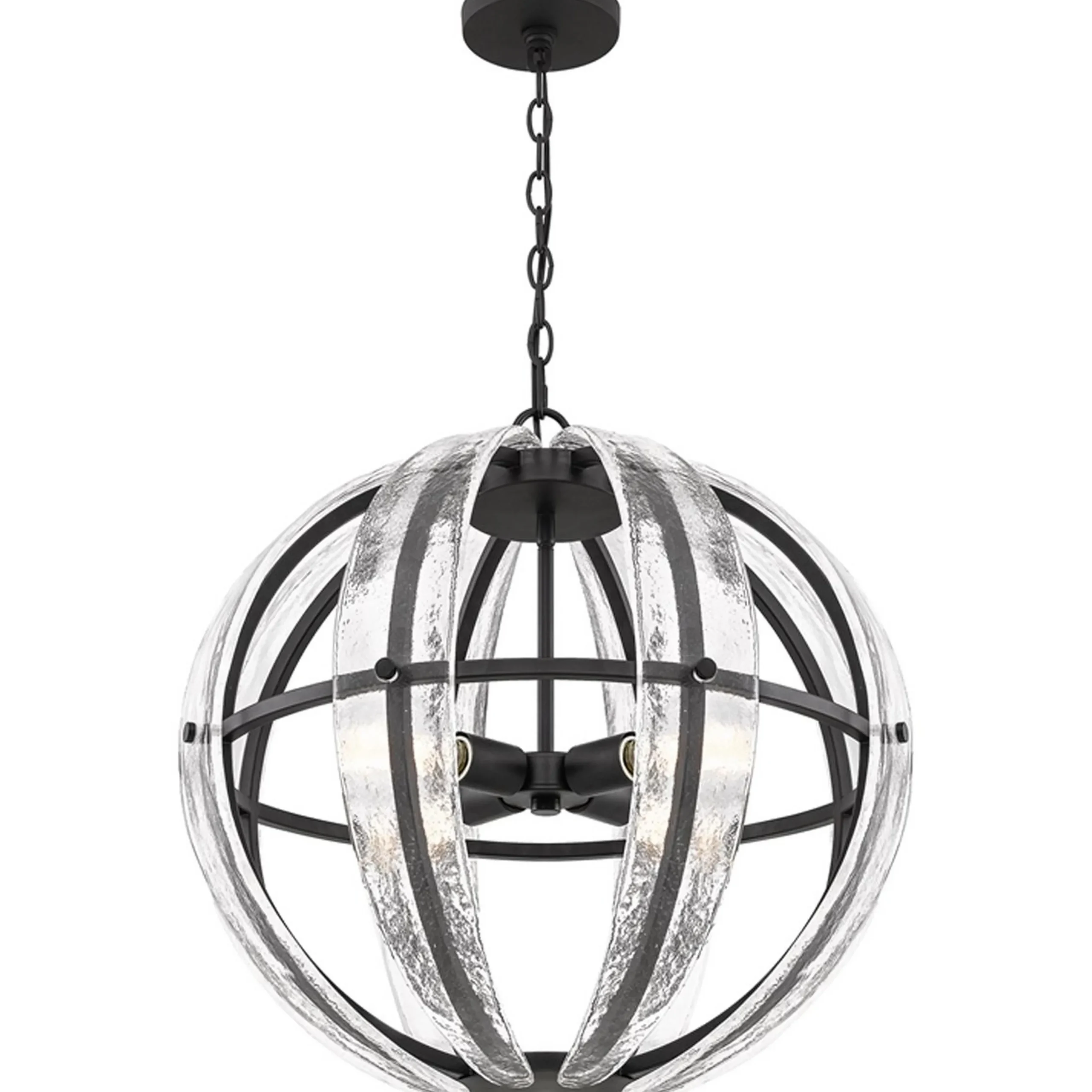 Glass Layered Sphere Chandelier
