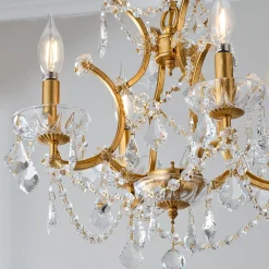 Gold Leaf and Crystal Chandelier - Small