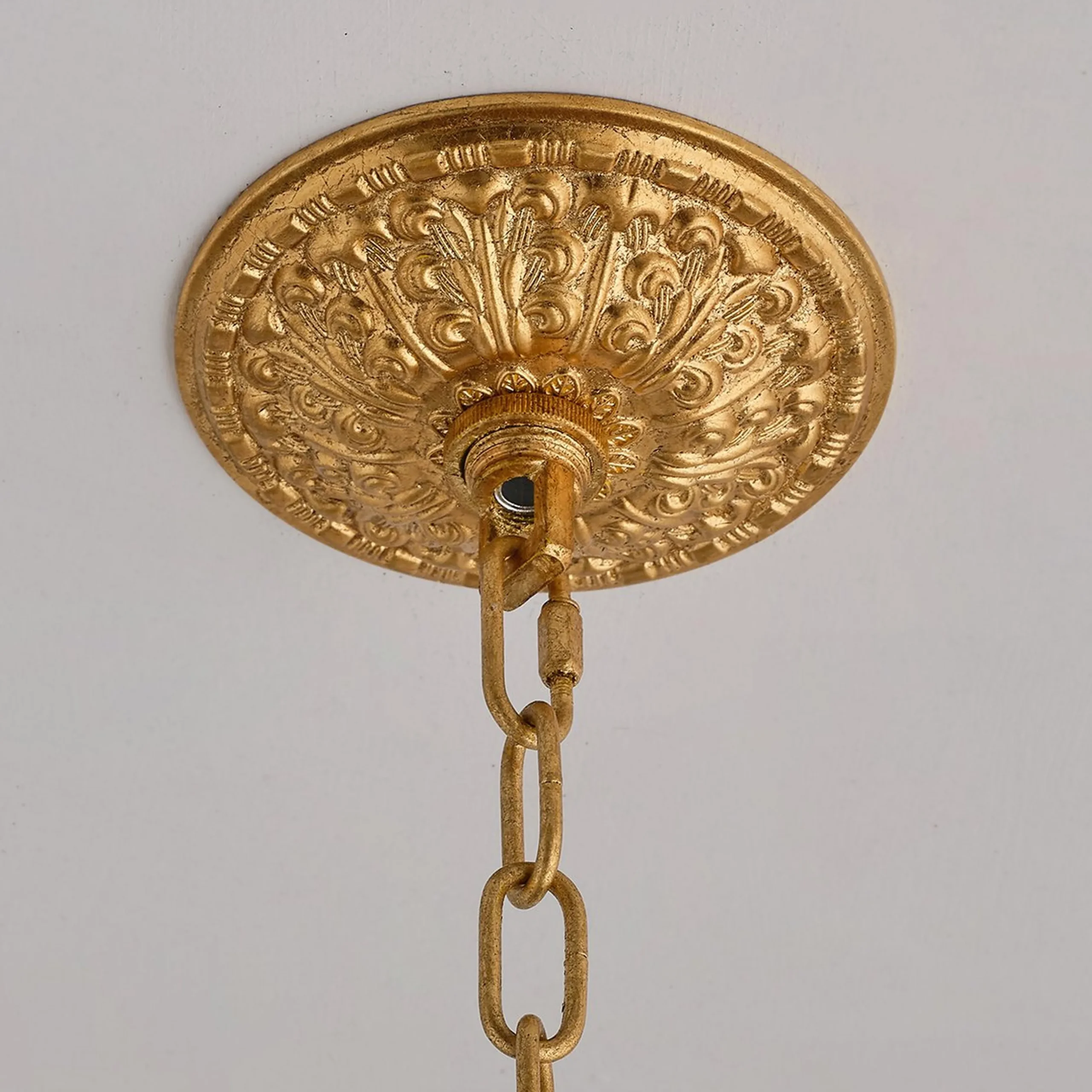 Gold Leaf and Crystal Chandelier - Small