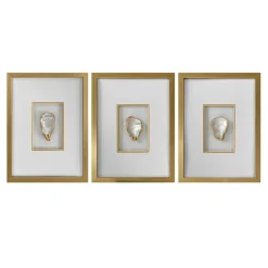 Golden Oyster Set of Three Wall Decor