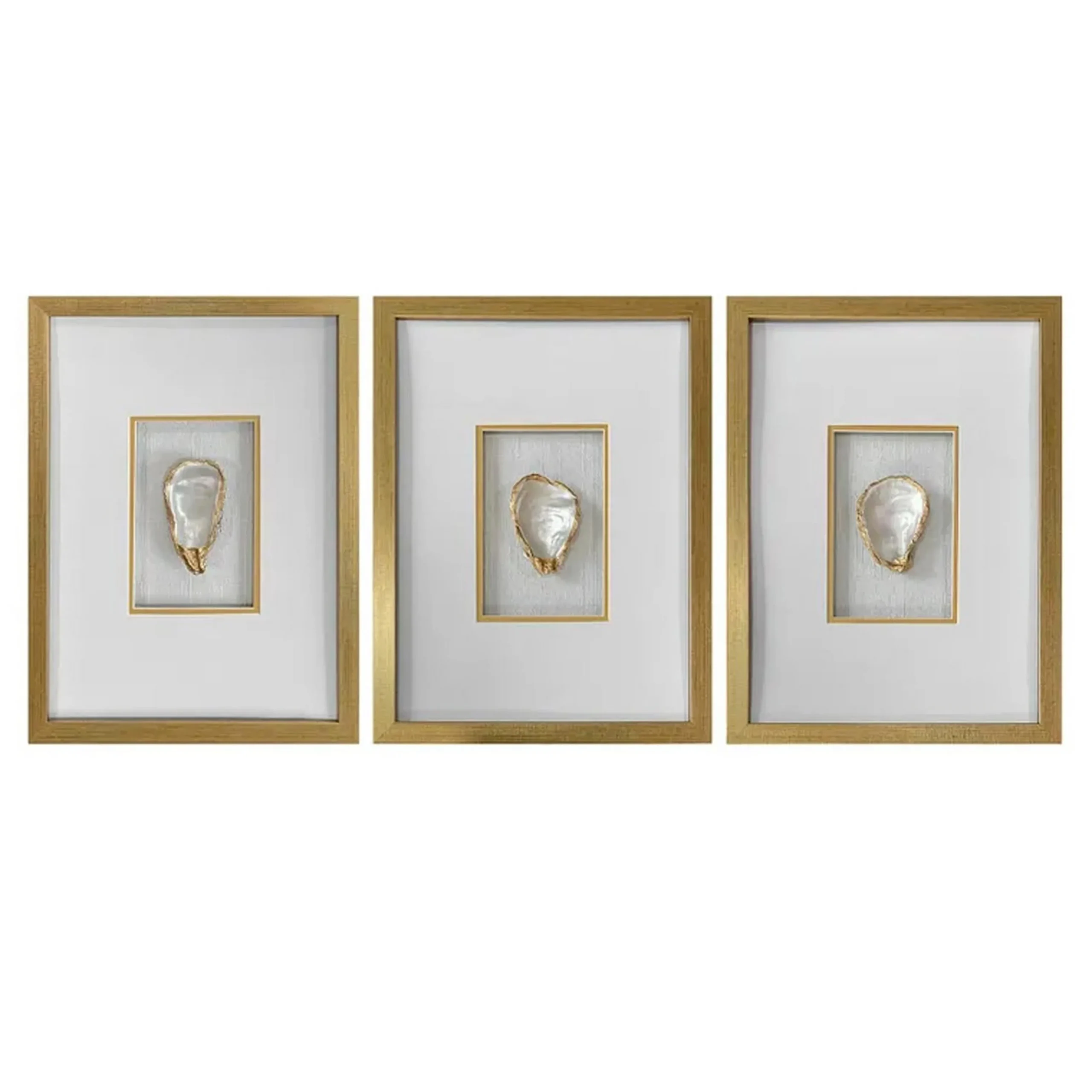 Golden Oyster Set of Three Wall Decor