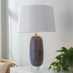 Graphite Art Glass Table Lamp