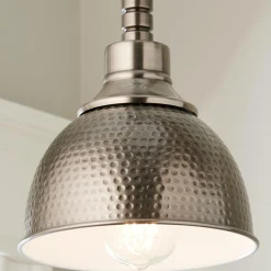 Hammered Metal Pendant Light - Small