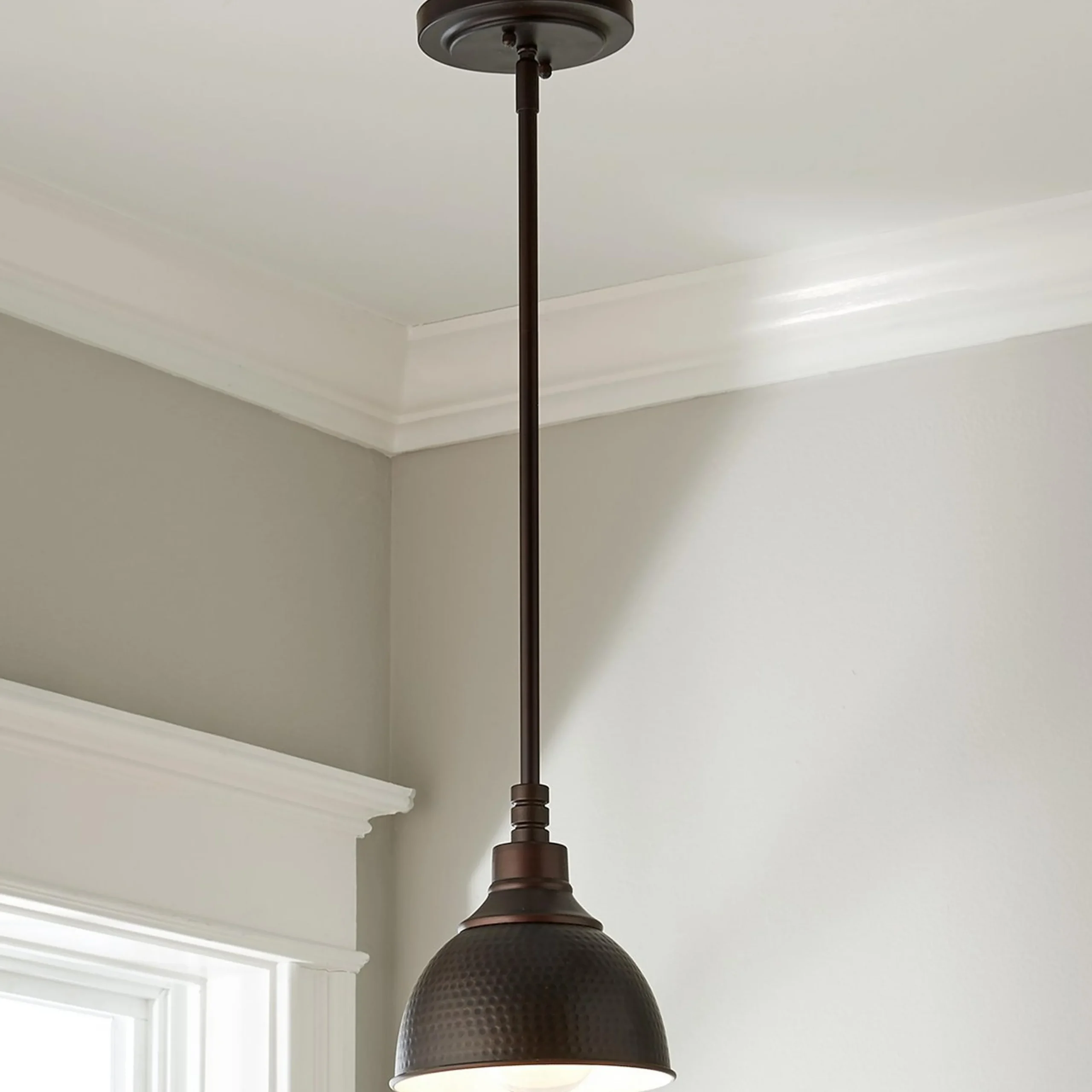Hammered Metal Pendant Light - Small