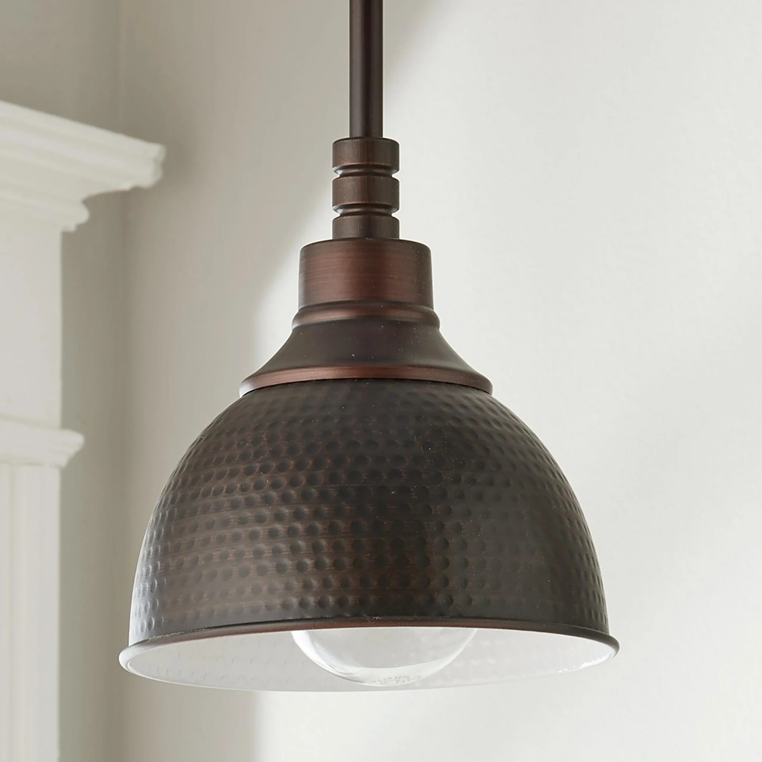 Hammered Metal Pendant Light - Small