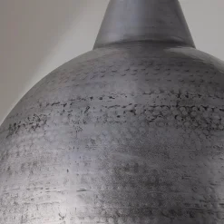 Hammered Steel Oversized Dome Pendant