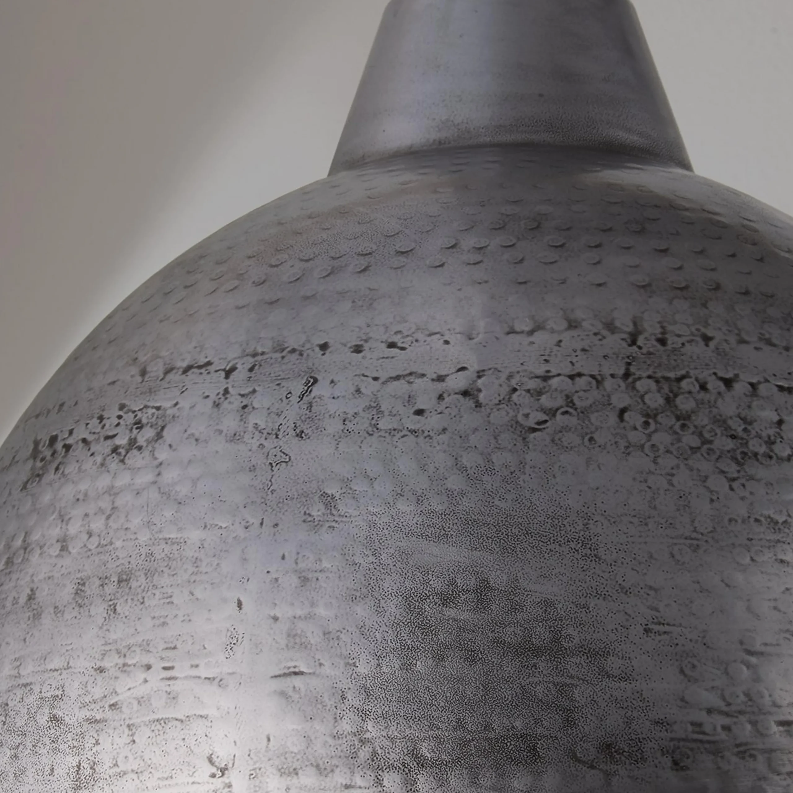 Hammered Steel Oversized Dome Pendant