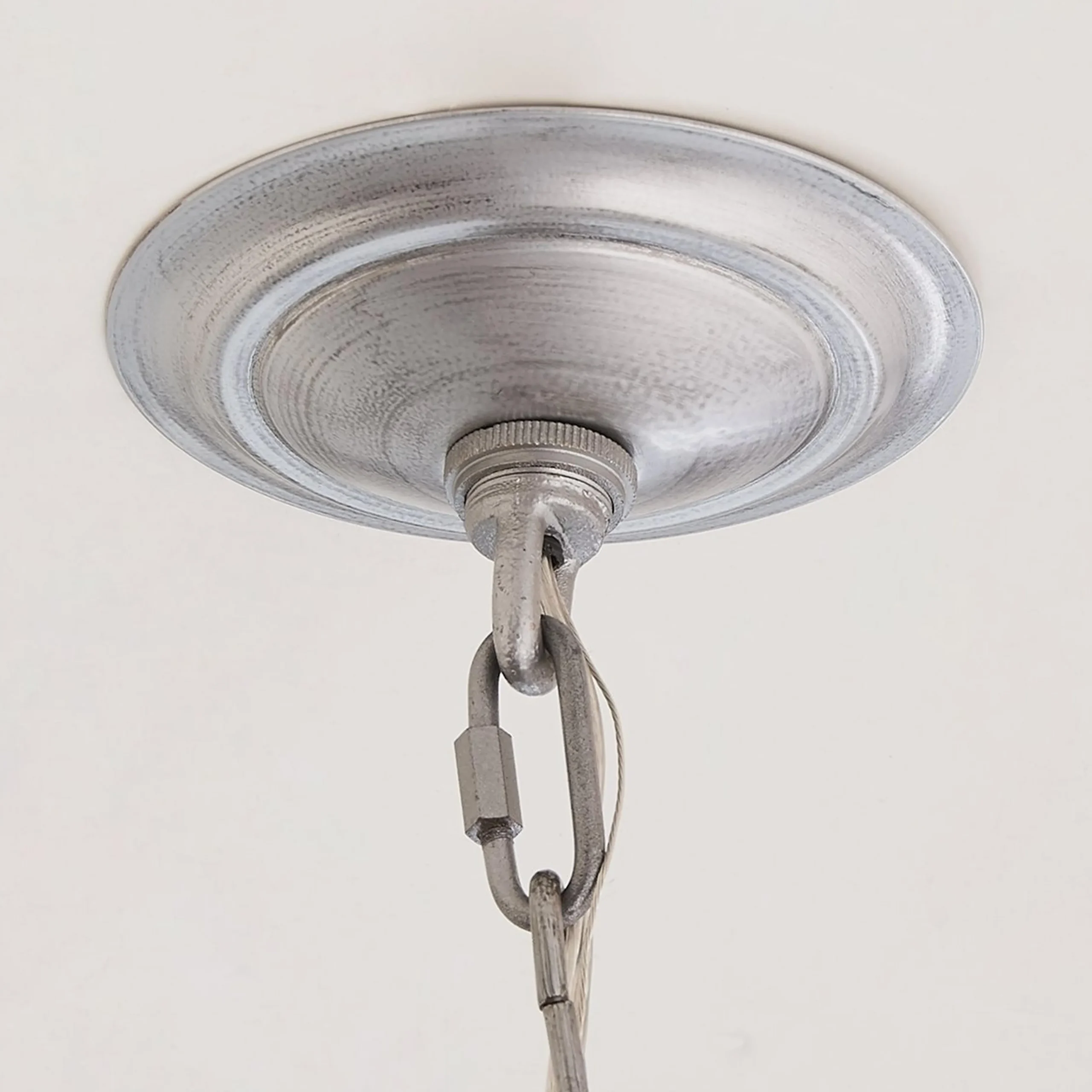 Hammered Steel Oversized Dome Pendant