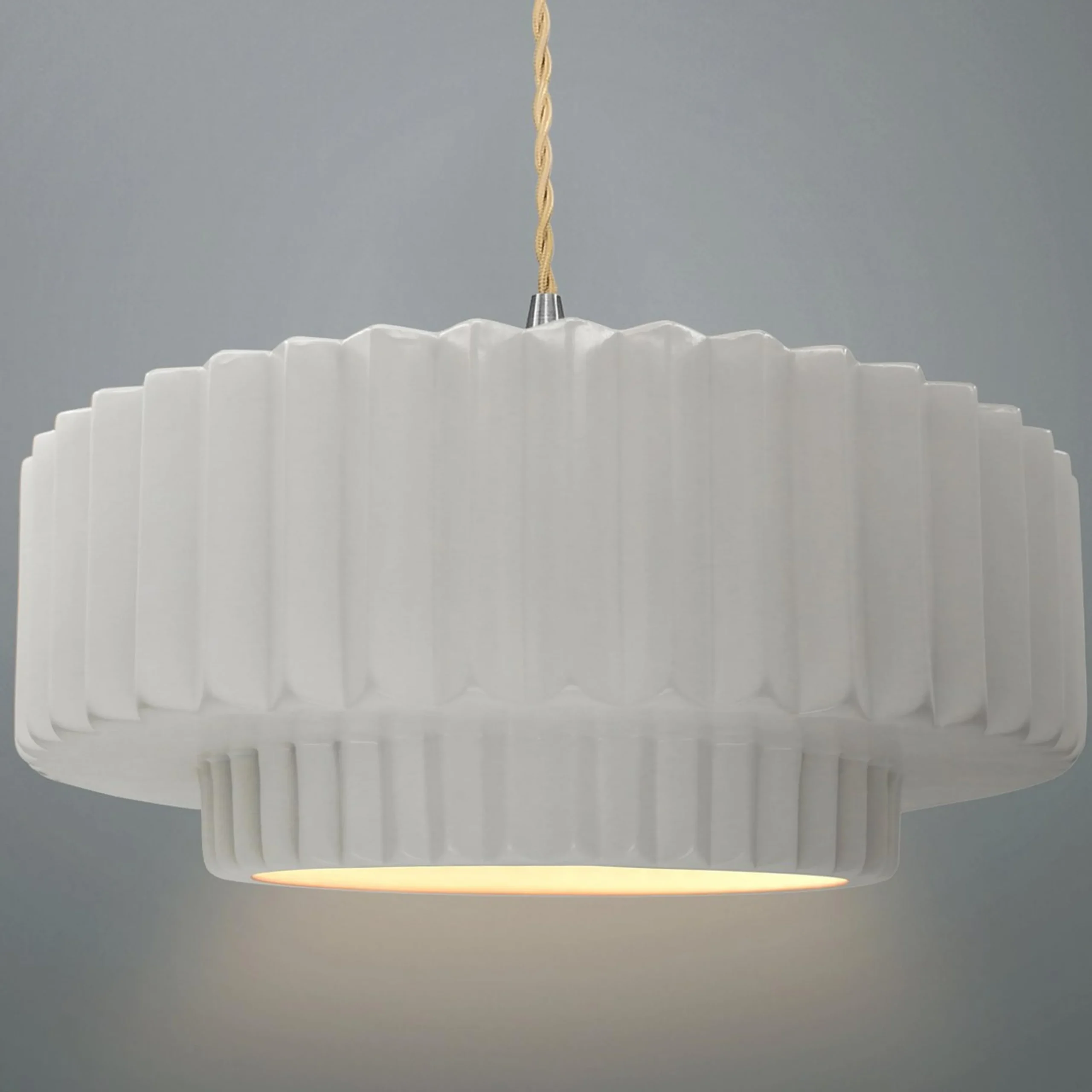 Harmonia Ceramic Pendant - Large - Bisque