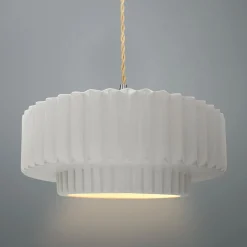 Harmonia Ceramic Pendant - Small - Bisque
