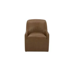 Hecuba Rolling Dining Chair - Leather