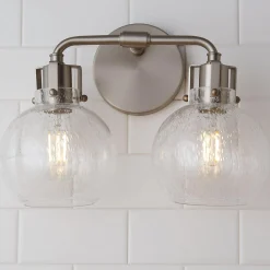 Hinley Seeded Glass Vanity Light - 2 Light