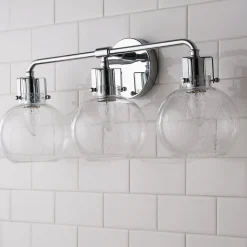 Hinley Seeded Glass Vanity Light - 3 Light
