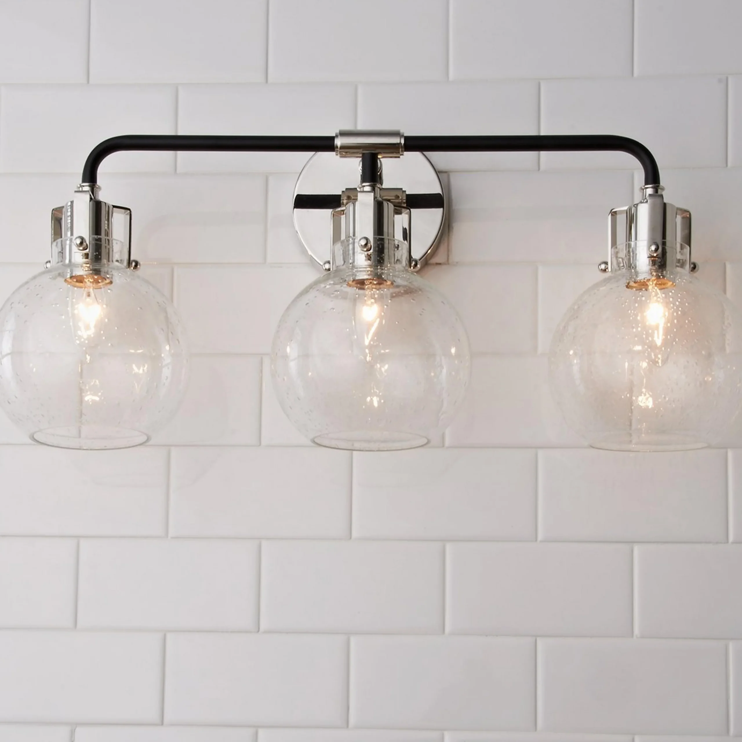 Hinley Seeded Glass Vanity Light - 3 Light