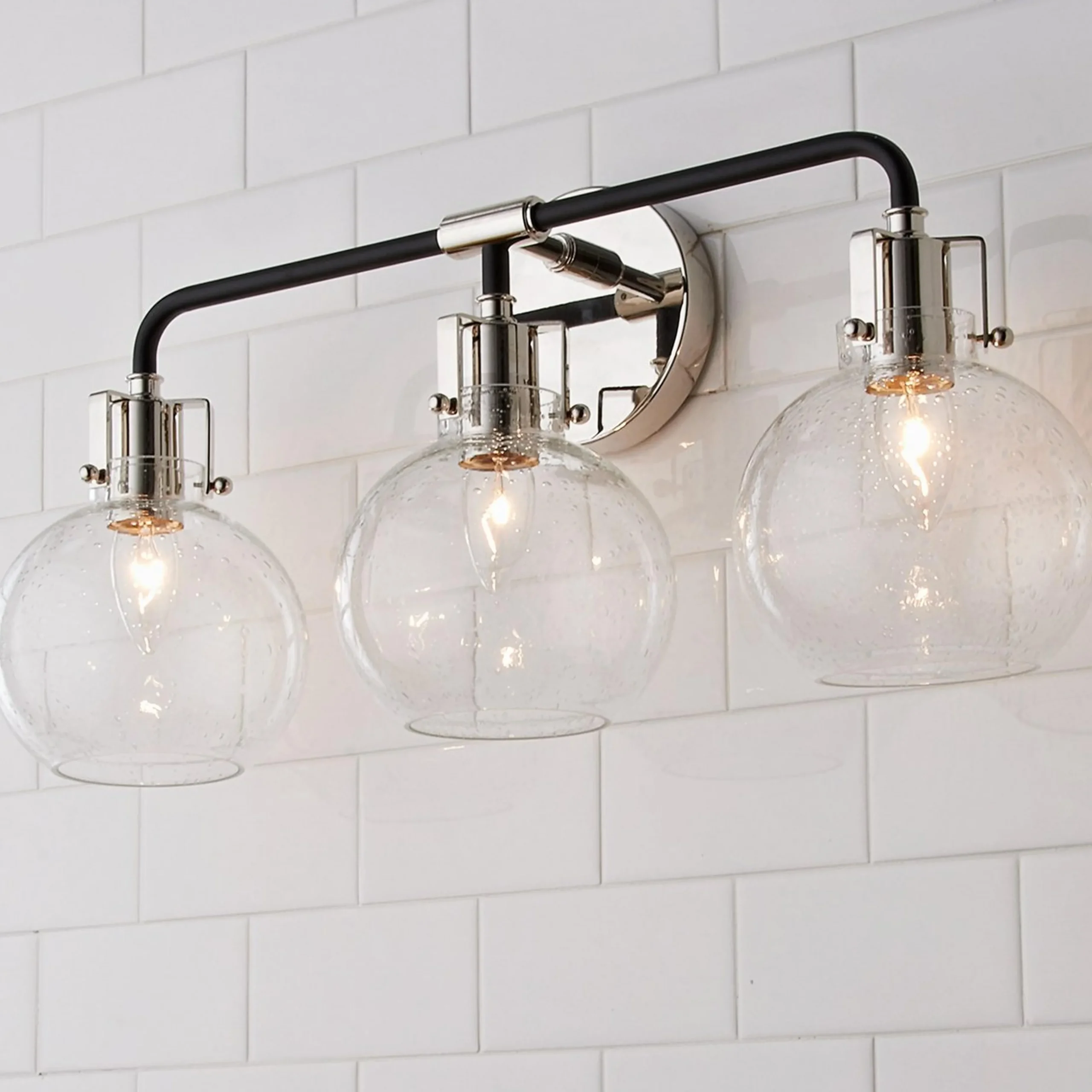 Hinley Seeded Glass Vanity Light - 3 Light
