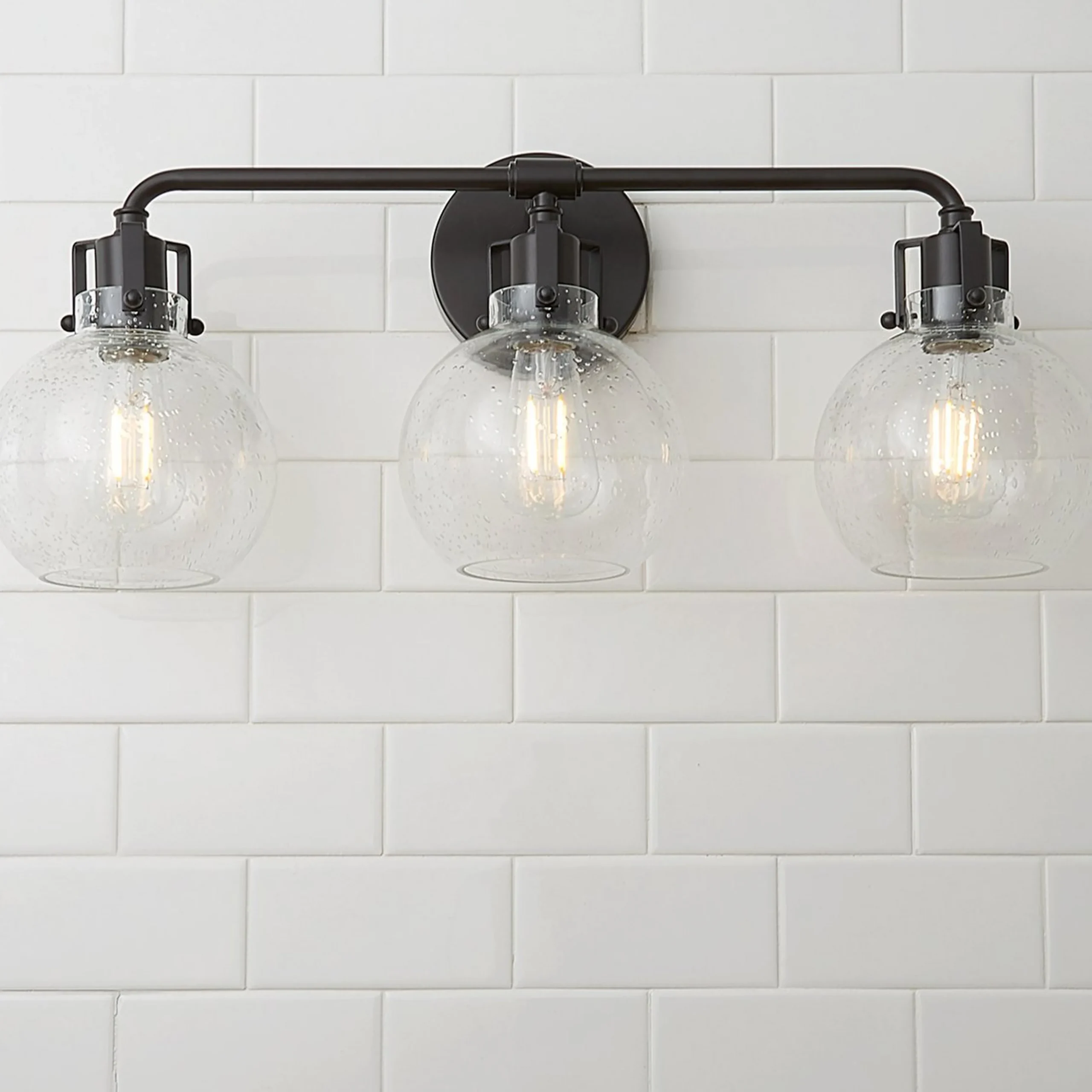 Hinley Seeded Glass Vanity Light - 3 Light