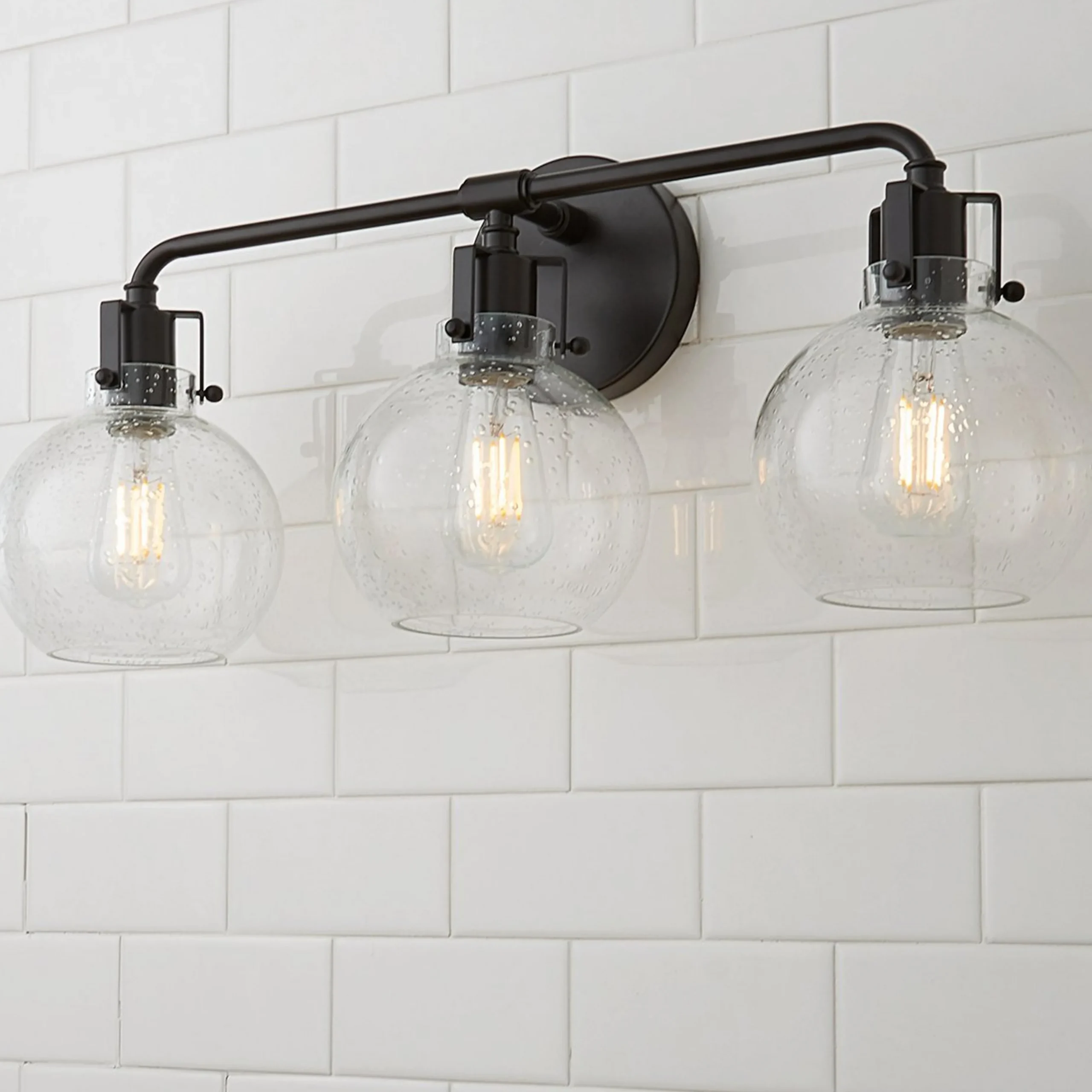 Hinley Seeded Glass Vanity Light - 3 Light