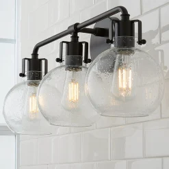 Hinley Seeded Glass Vanity Light - 3 Light