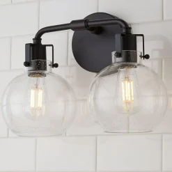Hinley Seeded Glass Vanity Light - 2 Light