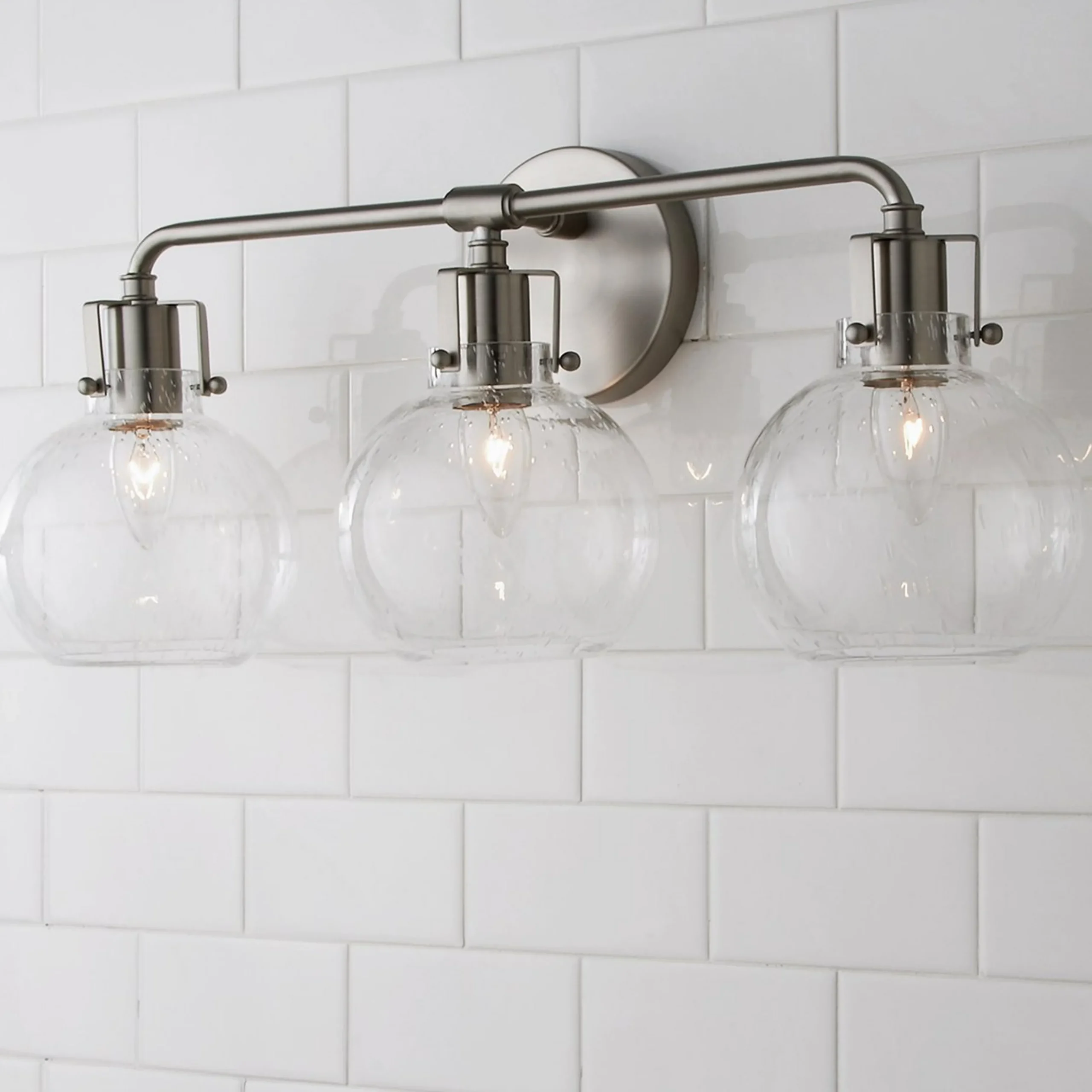 Hinley Seeded Glass Vanity Light - 3 Light