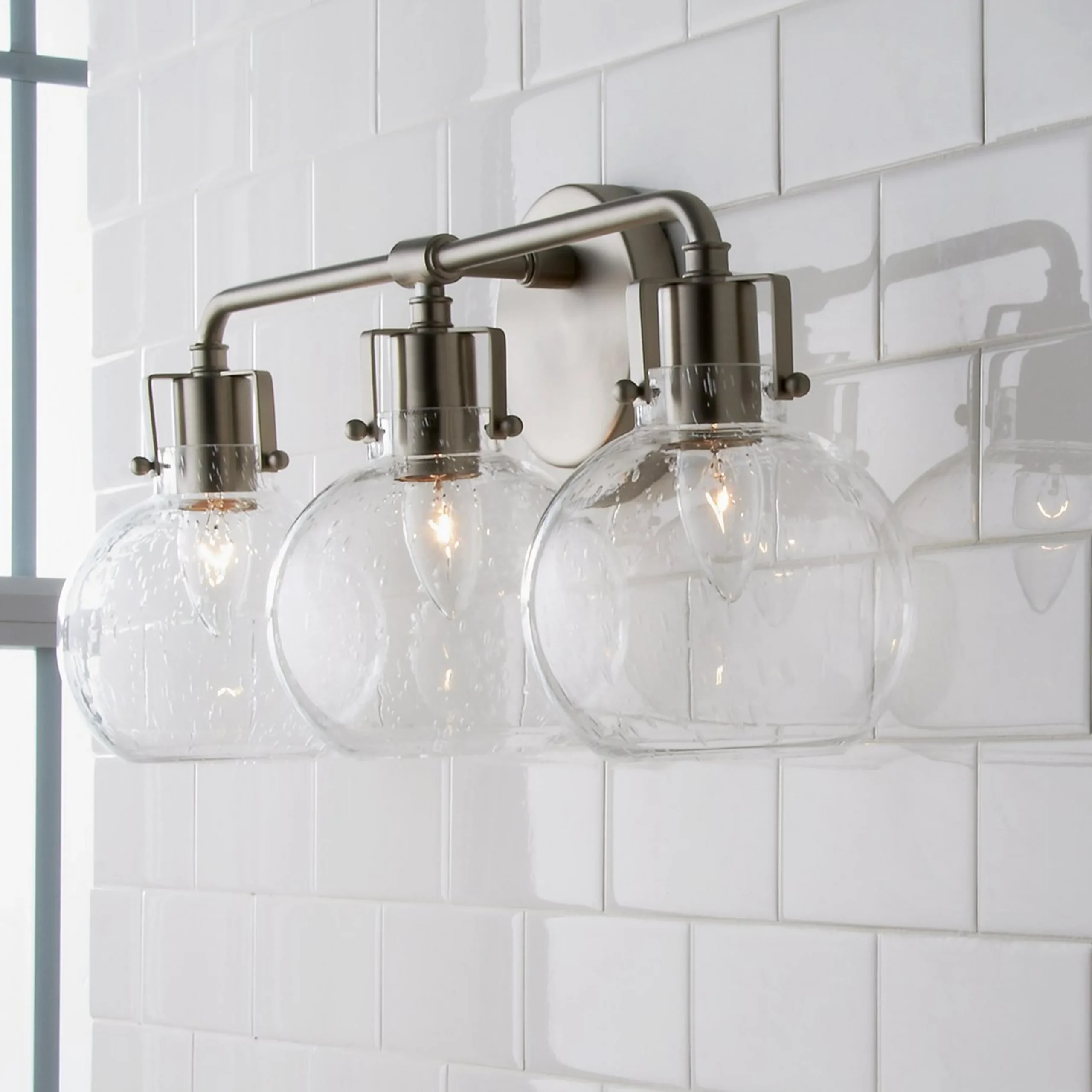 Hinley Seeded Glass Vanity Light - 3 Light