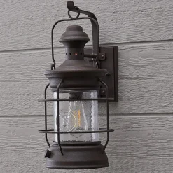 Historic Rusted Lantern Outdoor Sconce - Medium
