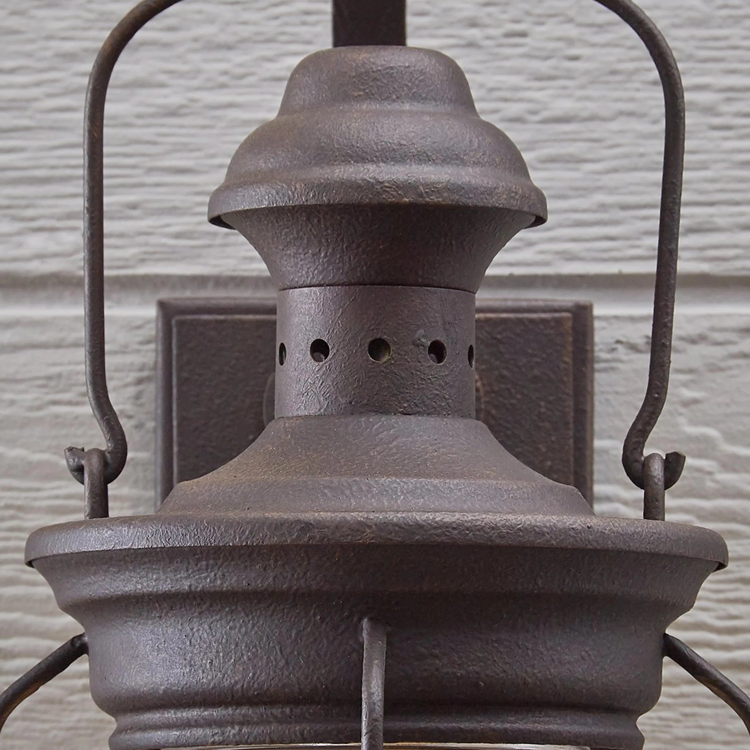 Historic Rusted Lantern Outdoor Sconce - Medium