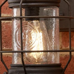 Historic Rusted Lantern Outdoor Sconce - Small