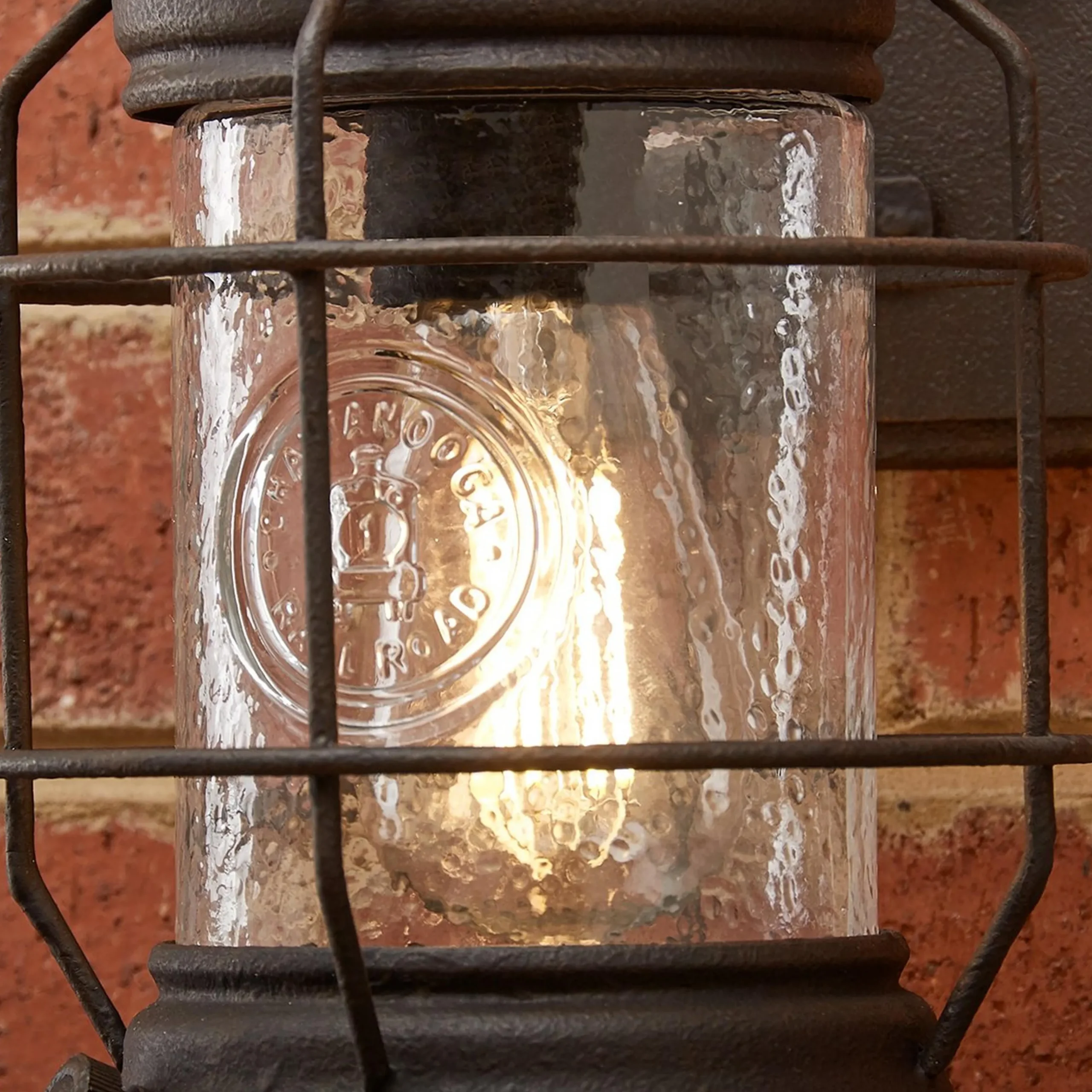 Historic Rusted Lantern Outdoor Sconce - Small