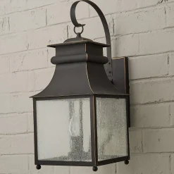 Homesteader Seeded Glass Outdoor Sconce - 3 Light