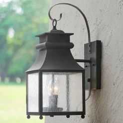 Homesteader Seeded Glass Outdoor Sconce - 2 Light