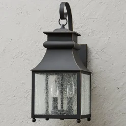 Homesteader Seeded Glass Outdoor Sconce - 2 Light