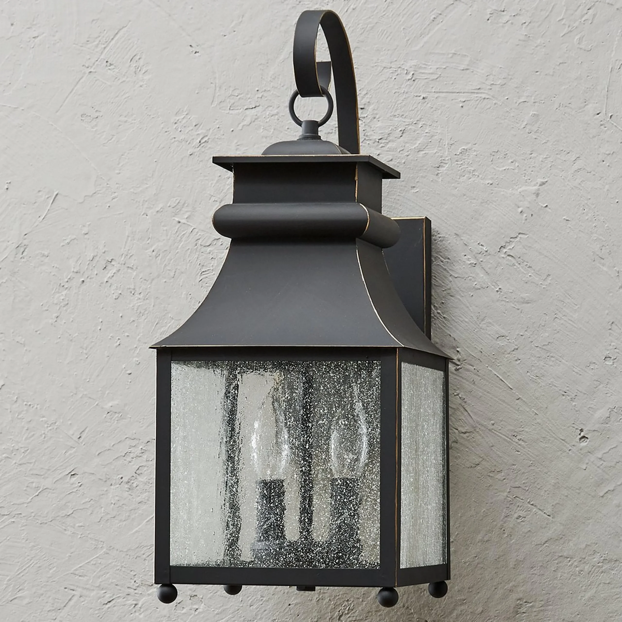 Homesteader Seeded Glass Outdoor Sconce - 2 Light