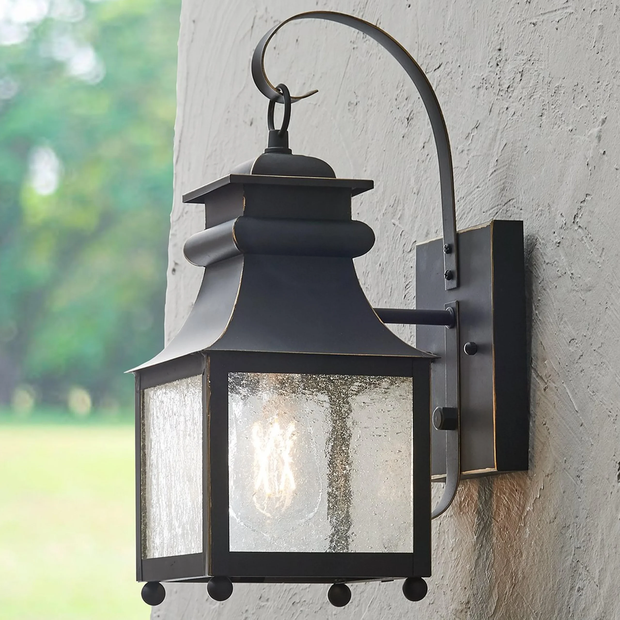 Homesteader Seeded Glass Outdoor Sconce - 1 Light